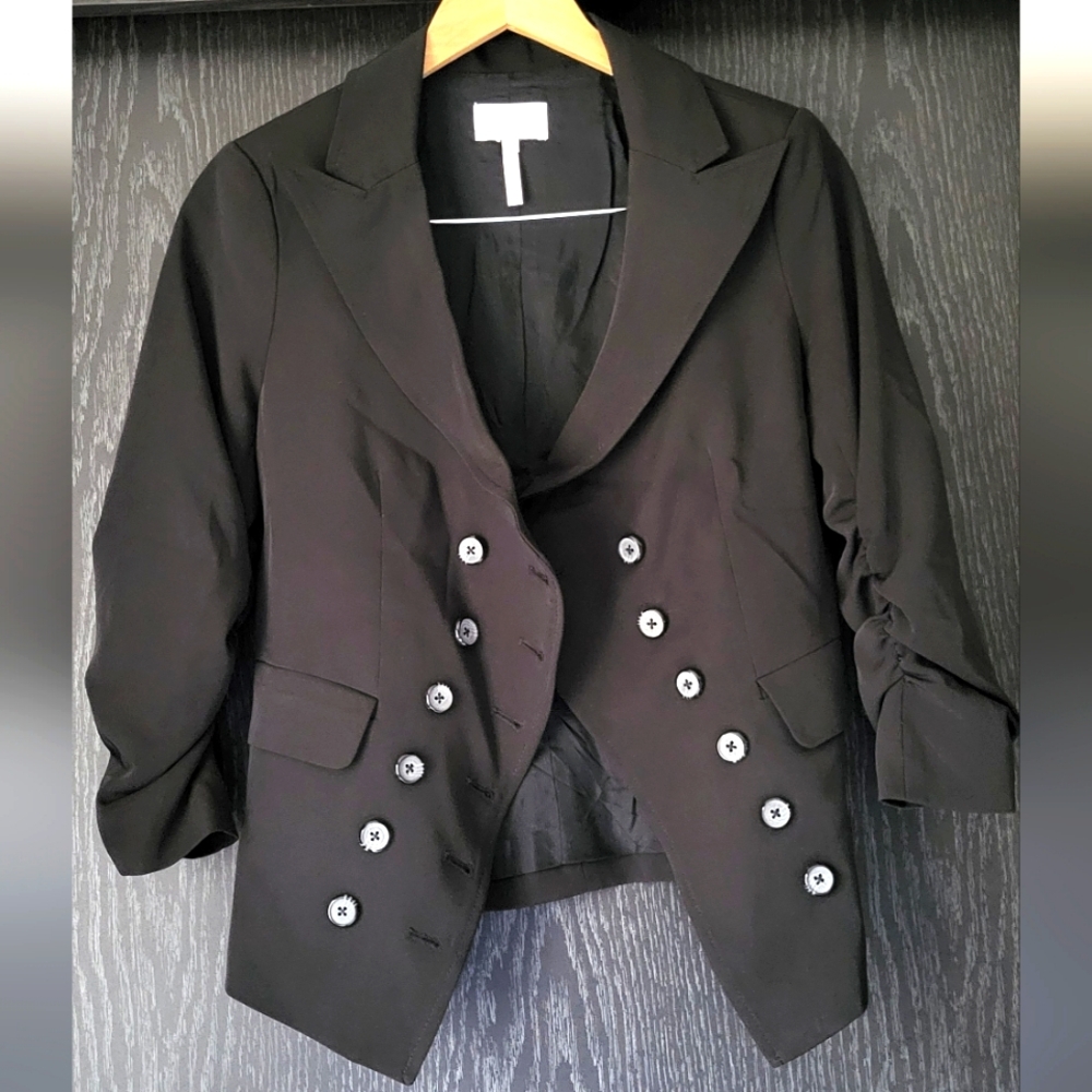 Black Double-Breasted Women's Jacket Size 6